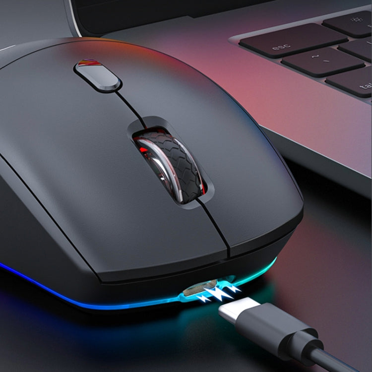 Souris Gaming sans fil silencieuse iMICE G905 Bluetooth double mode à 6 boutons (Noir)