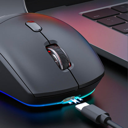 Souris Gaming sans fil silencieuse iMICE G905 Bluetooth double mode à 6 boutons (Noir)
