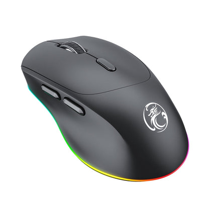 Souris Gaming sans fil silencieuse iMICE G905 Bluetooth double mode à 6 boutons (Noir)