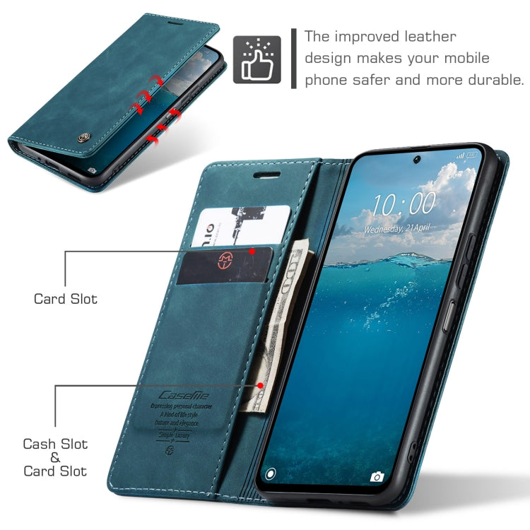 Pour Redmi 13 Étui multifonctionnel en cuir à rabat horizontal CaseMe 013 (Bleu)