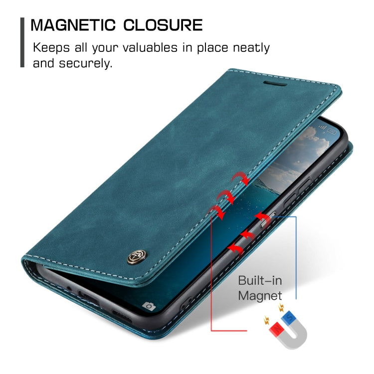 Pour Redmi 13 Étui multifonctionnel en cuir à rabat horizontal CaseMe 013 (Bleu)