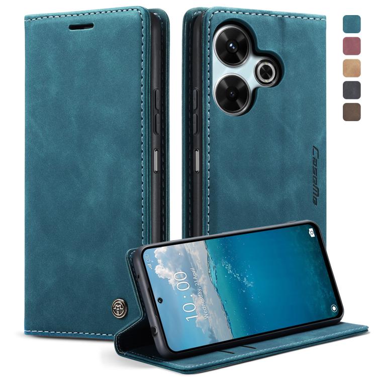 Pour Redmi 13 Étui multifonctionnel en cuir à rabat horizontal CaseMe 013 (Bleu)