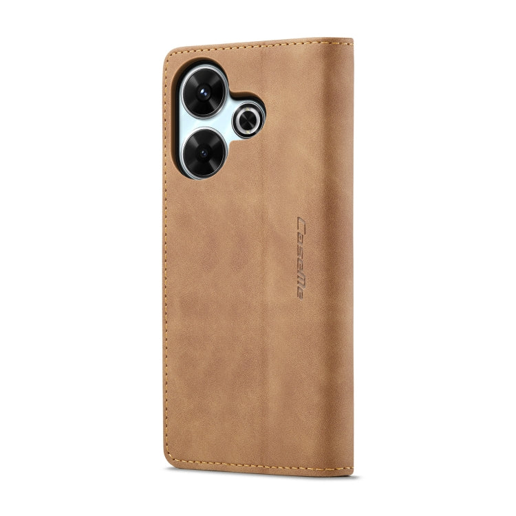 For Redmi 13 CaseMe 013 Multifunctional Horizontal Flip Leather Phone Case(Brown)