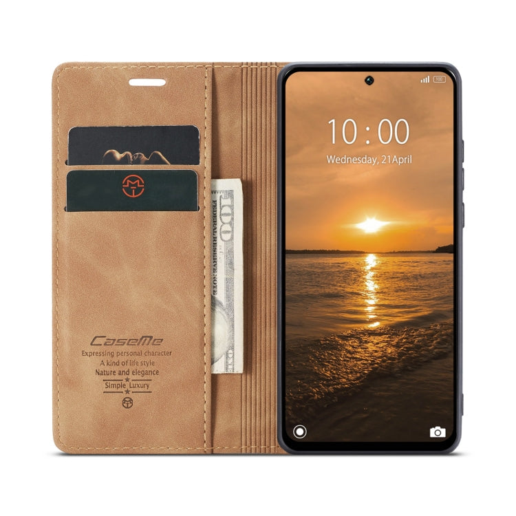 For Redmi 13 CaseMe 013 Multifunctional Horizontal Flip Leather Phone Case(Brown)