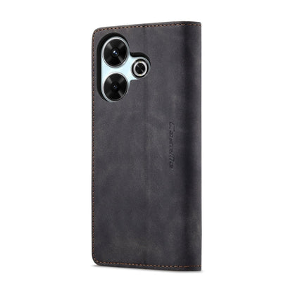 For Redmi 13 CaseMe 013 Multifunctional Horizontal Flip Leather Phone Case(Black)