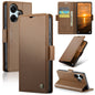 For Redmi 13 CaseMe 023 Butterfly Buckle Litchi Texture RFID Anti-theft Leather Phone Case(Brown)