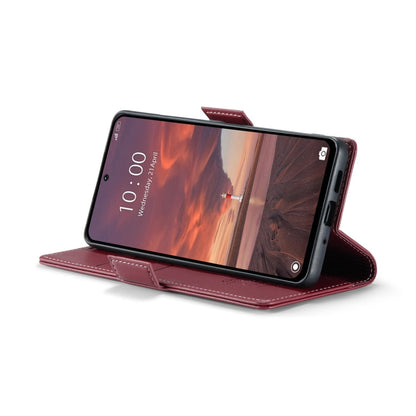 For Redmi 13 CaseMe 023 Butterfly Buckle Litchi Texture RFID Anti-theft Leather Phone Case(Wine Red)