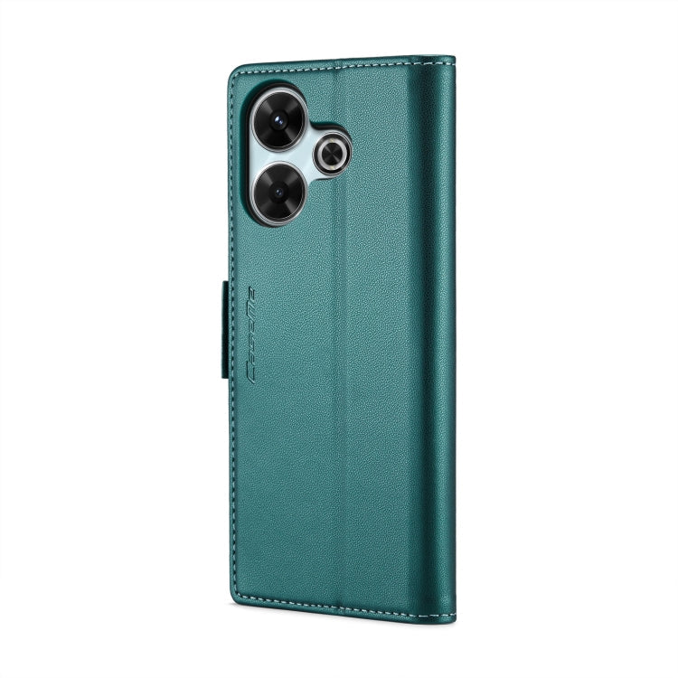 Pour Redmi 13 Étui pour téléphone en cuir CaseMe 023 avec boucle papillon, texture litchi et protection RFID (Bleu nacré)