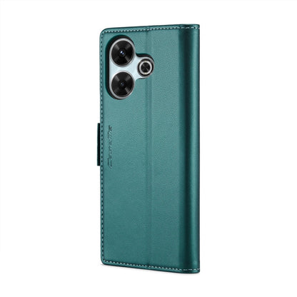 Pour Redmi 13 Étui pour téléphone en cuir CaseMe 023 avec boucle papillon, texture litchi et protection RFID (Bleu nacré)