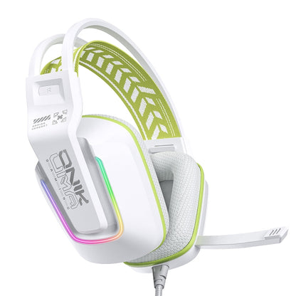 ONIKUMA X13 RGB Colorful Lighting Wired Gaming Headset with Microphone, Length:2.2m(White)