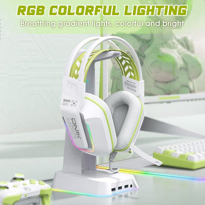 ONIKUMA X13 RGB Colorful Lighting Wired Gaming Headset with Microphone, Length:2.2m(White)