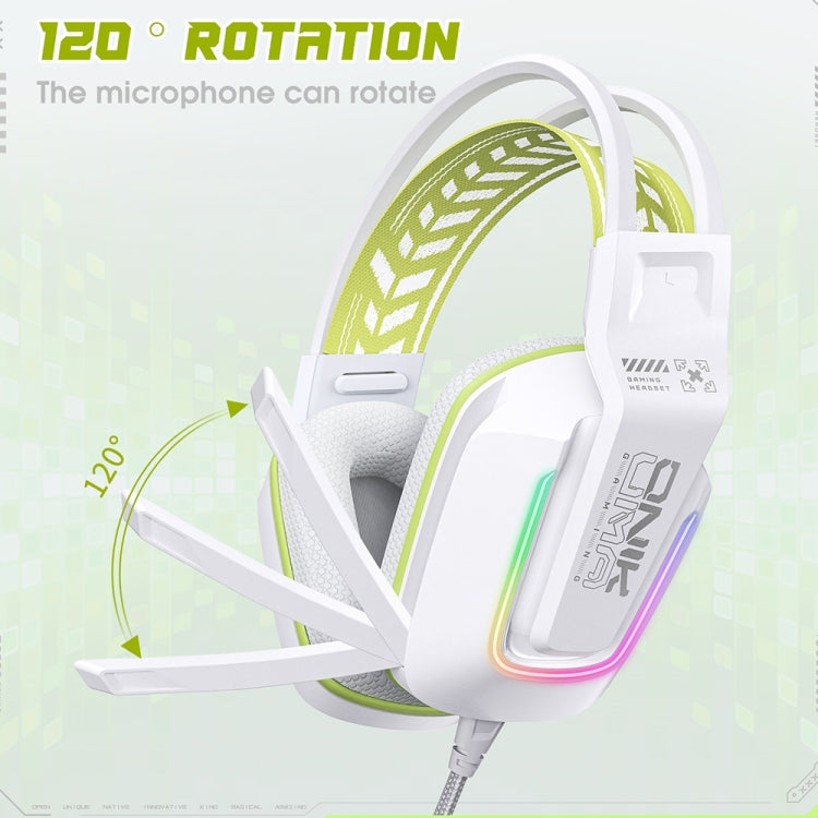 ONIKUMA X13 RGB Colorful Lighting Wired Gaming Headset with Microphone, Length:2.2m(White)