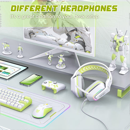 ONIKUMA X13 RGB Colorful Lighting Wired Gaming Headset with Microphone, Length:2.2m(White)