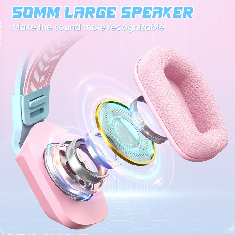 ONIKUMA X13 RGB Colorful Lighting Wired Gaming Headset with Microphone, Length:2.2m(Pink)