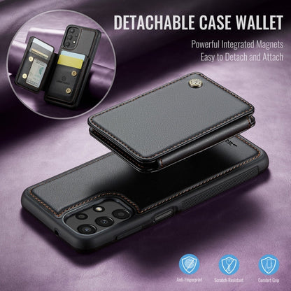 For Samsung Galaxy A13 4G JEEHOOD J05 Business Magnetic Style RFID Leather Phone Case(Black)