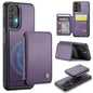 For Samsung Galaxy A13 4G JEEHOOD J05 Business Magnetic Style RFID Leather Phone Case(Purple)