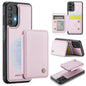 For Samsung Galaxy A13 4G JEEHOOD J05 Business Magnetic Style RFID Leather Phone Case(Pink)