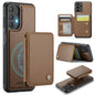 Pour Samsung Galaxy A13 4G JEEHOOD J05 Étui de téléphone en cuir RFID style affaires magnétique (marron)