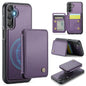 For Samsung Galaxy A15 JEEHOOD J05 Business Magnetic Style RFID Leather Phone Case(Purple)