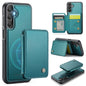 For Samsung Galaxy A15 JEEHOOD J05 Business Magnetic Style RFID Leather Phone Case(Blue Green)