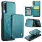 For Samsung Galaxy A50 JEEHOOD J05 Business Magnetic Style RFID Leather Phone Case(Blue Green)