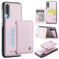 For Samsung Galaxy A50 JEEHOOD J05 Business Magnetic Style RFID Leather Phone Case(Pink)