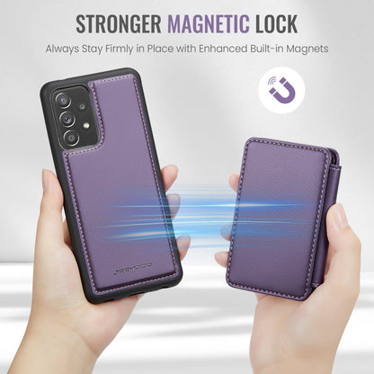 For Samsung Galaxy A52 5G / A52 4G JEEHOOD J05 Business Magnetic Style RFID Leather Phone Case(Purple)