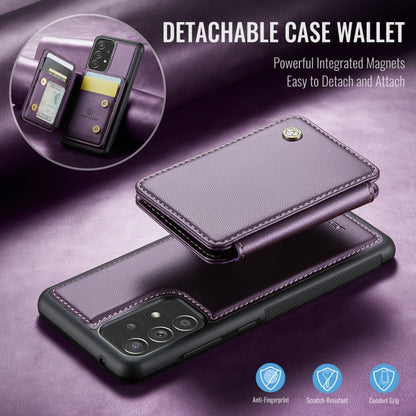 For Samsung Galaxy A52 5G / A52 4G JEEHOOD J05 Business Magnetic Style RFID Leather Phone Case(Purple)