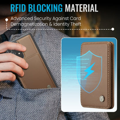 For Samsung Galaxy A52 5G / A52 4G JEEHOOD J05 Business Magnetic Style RFID Leather Phone Case(Brown)