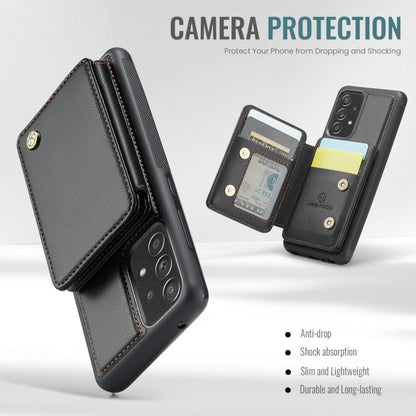 For Samsung Galaxy A52s 5G JEEHOOD J05 Business Magnetic Style RFID Leather Phone Case(Black)