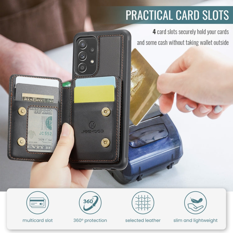 For Samsung Galaxy A52s 5G JEEHOOD J05 Business Magnetic Style RFID Leather Phone Case(Black)