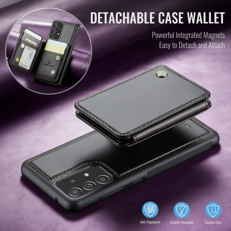 For Samsung Galaxy A52s 5G JEEHOOD J05 Business Magnetic Style RFID Leather Phone Case(Black)