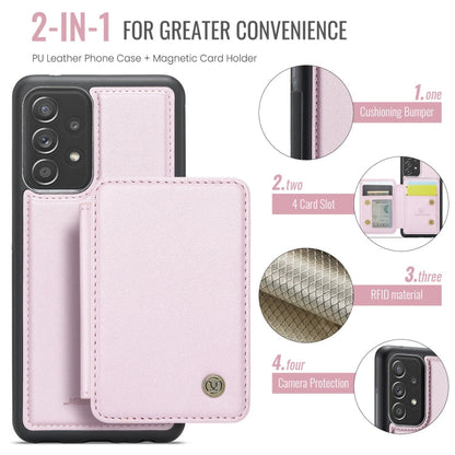 For Samsung Galaxy A52s 5G JEEHOOD J05 Business Magnetic Style RFID Leather Phone Case(Pink)