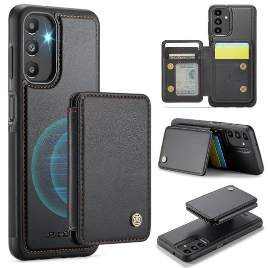 Pour Samsung Galaxy A13 5G Étui de téléphone en cuir RFID style affaires JEEHOOD J05 (noir)