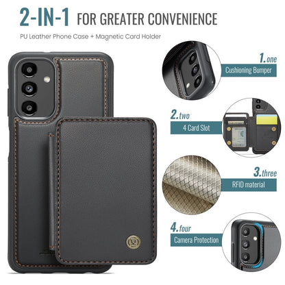 For Samsung Galaxy A13 5G JEEHOOD J05 Business Magnetic Style RFID Leather Phone Case(Black)