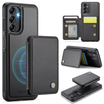 For Samsung Galaxy A14 4G / 5G JEEHOOD J05 Business Magnetic Style RFID Leather Phone Case(Black)