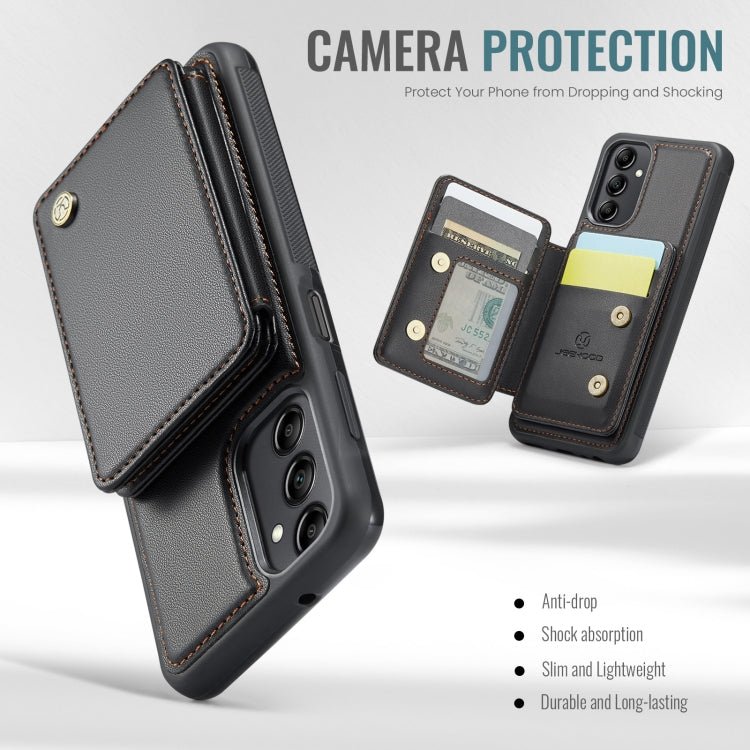 For Samsung Galaxy A14 4G / 5G JEEHOOD J05 Business Magnetic Style RFID Leather Phone Case(Black)