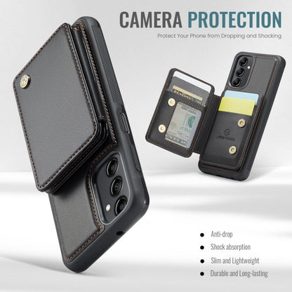 For Samsung Galaxy A14 4G / 5G JEEHOOD J05 Business Magnetic Style RFID Leather Phone Case(Black)
