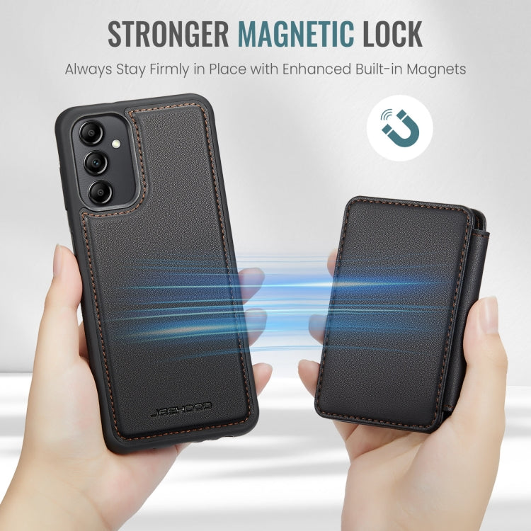 For Samsung Galaxy A14 4G / 5G JEEHOOD J05 Business Magnetic Style RFID Leather Phone Case(Black)