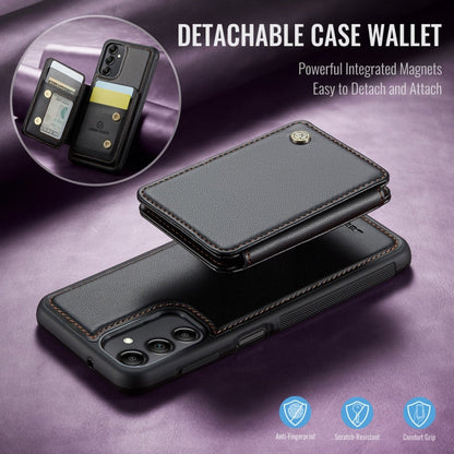 For Samsung Galaxy A14 4G / 5G JEEHOOD J05 Business Magnetic Style RFID Leather Phone Case(Black)