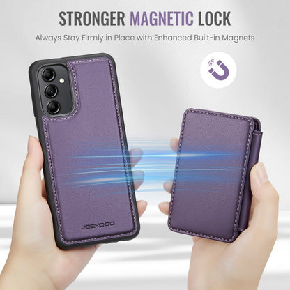 For Samsung Galaxy A14 4G / 5G JEEHOOD J05 Business Magnetic Style RFID Leather Phone Case(Purple)
