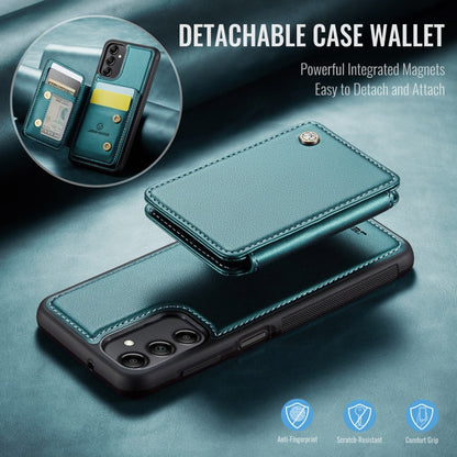 For Samsung Galaxy A14 4G / 5G JEEHOOD J05 Business Magnetic Style RFID Leather Phone Case(Blue Green)