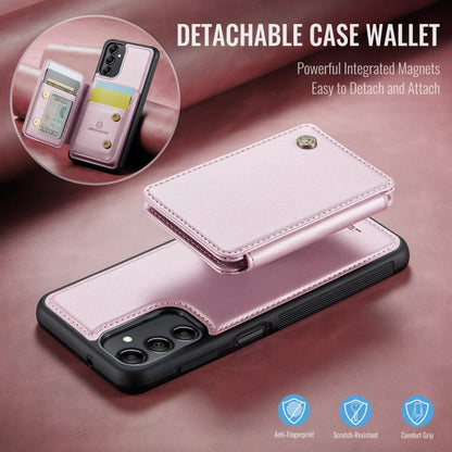 For Samsung Galaxy A14 4G / 5G JEEHOOD J05 Business Magnetic Style RFID Leather Phone Case(Pink)