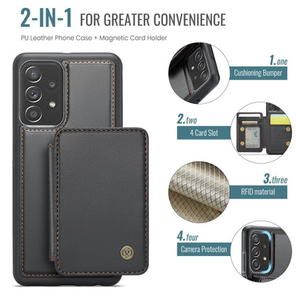 For Samsung Galaxy A23 JEEHOOD J05 Business Magnetic Style RFID Leather Phone Case(Black)