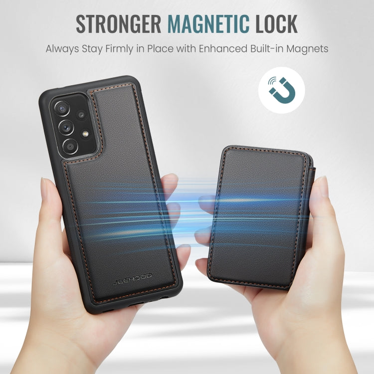 For Samsung Galaxy A23 JEEHOOD J05 Business Magnetic Style RFID Leather Phone Case(Black)