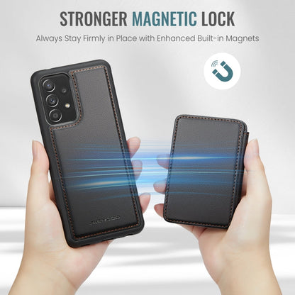 For Samsung Galaxy A23 JEEHOOD J05 Business Magnetic Style RFID Leather Phone Case(Black)