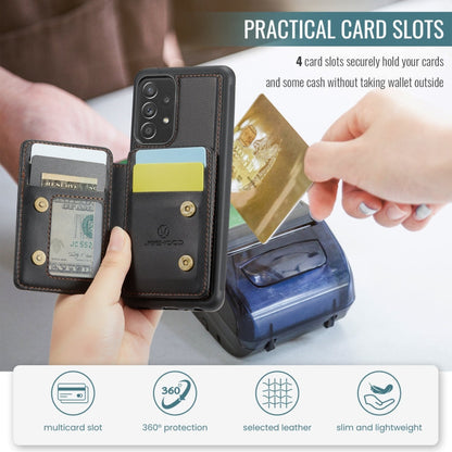 For Samsung Galaxy A23 JEEHOOD J05 Business Magnetic Style RFID Leather Phone Case(Black)