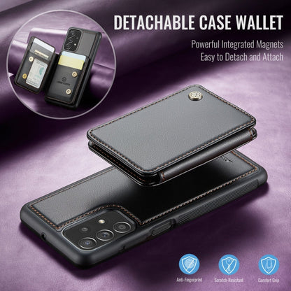 For Samsung Galaxy A23 JEEHOOD J05 Business Magnetic Style RFID Leather Phone Case(Black)