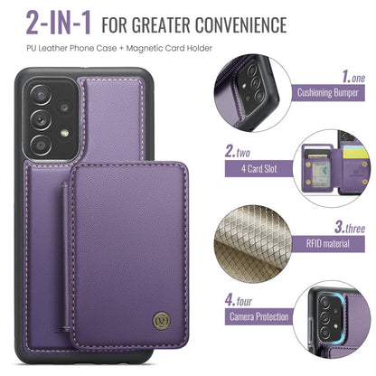 For Samsung Galaxy A23 JEEHOOD J05 Business Magnetic Style RFID Leather Phone Case(Purple)