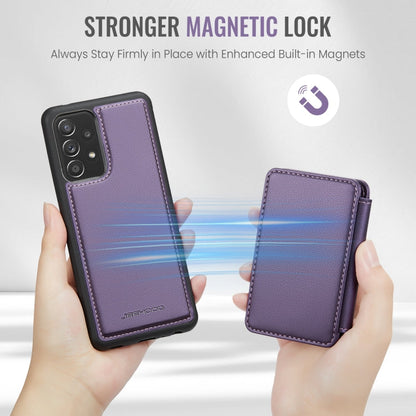 For Samsung Galaxy A23 JEEHOOD J05 Business Magnetic Style RFID Leather Phone Case(Purple)